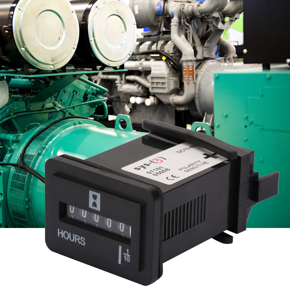 Compteur Horaire À Quartz 10-80 V Ac/dc 99 999,9 Heures Pour Moteur/générateur