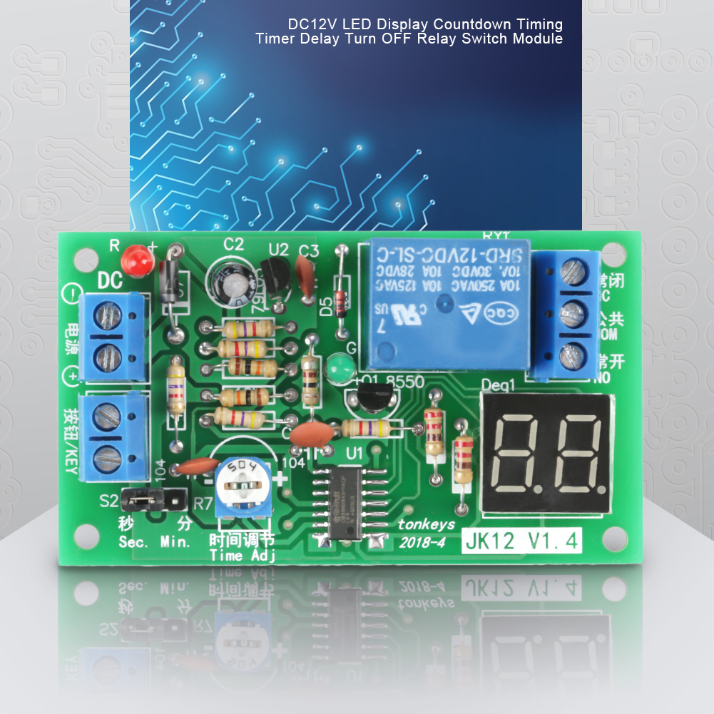 Module De Minuterie De Compte À Rebours Avec Affichage Led Dc12v Et Interrupteur À Relais De Coupure
