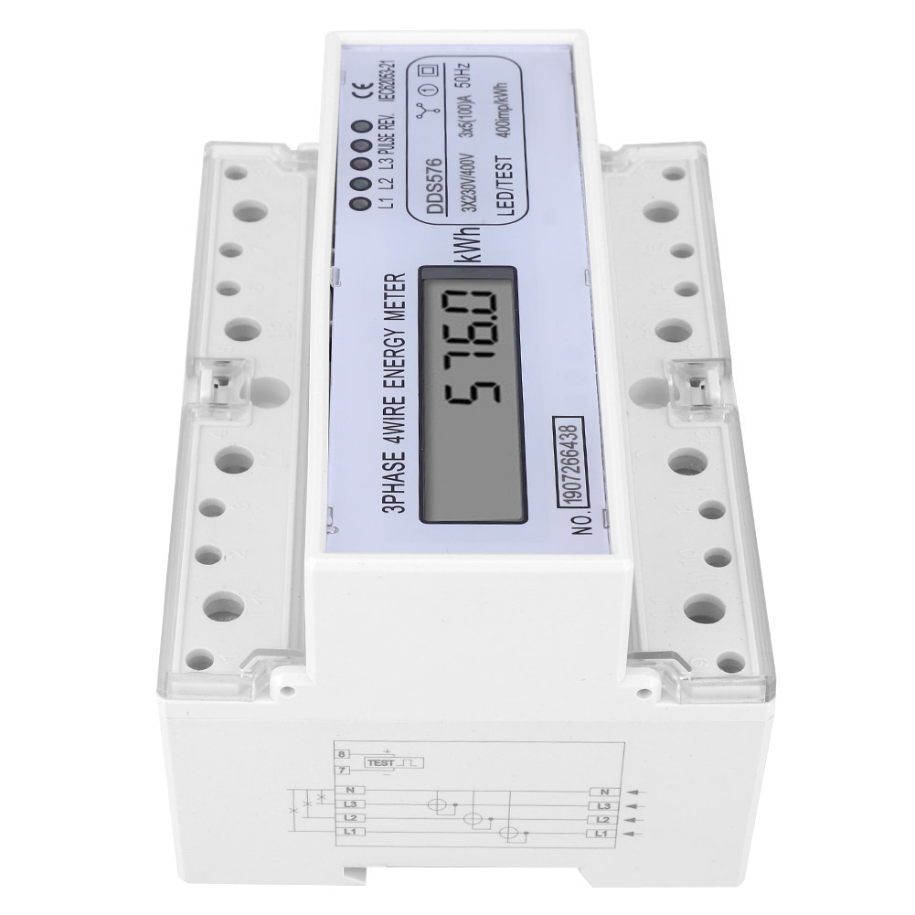 Compteur D'Énergie Électrique Dds576 Avec Écran Lcd, Triphasé, 4 Fils, 7p, 380 V