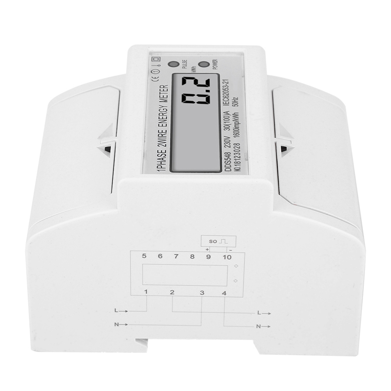 Compteur D'Énergie Électrique Monophasé 230 V Ca Avec Affichage Lcd Dds548