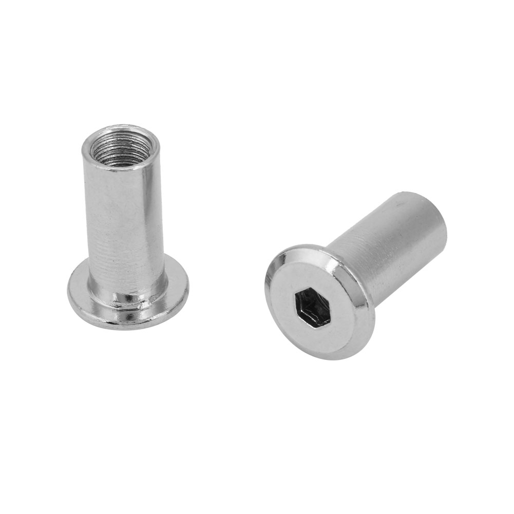 Écrous Plats En Nickel Plaqué Fer, Écrous Hexagonaux À Tête Ronde, Manchon Pour Meubles (m815, 30 Pièces)