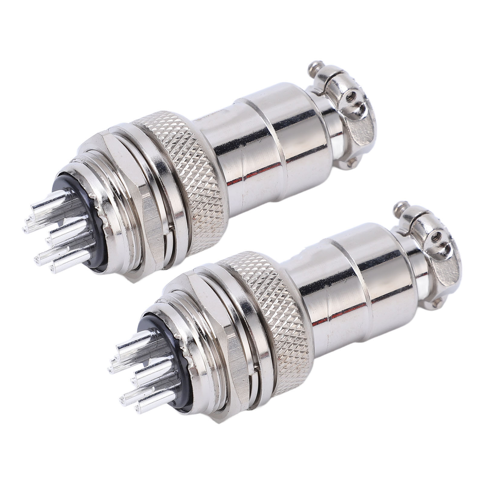 Lot De 2 Connecteurs De Prise Aviation, Boîtier En Alliage De Zinc, Connecteurs En Cuivre Plaqué Argent, 5 Broches