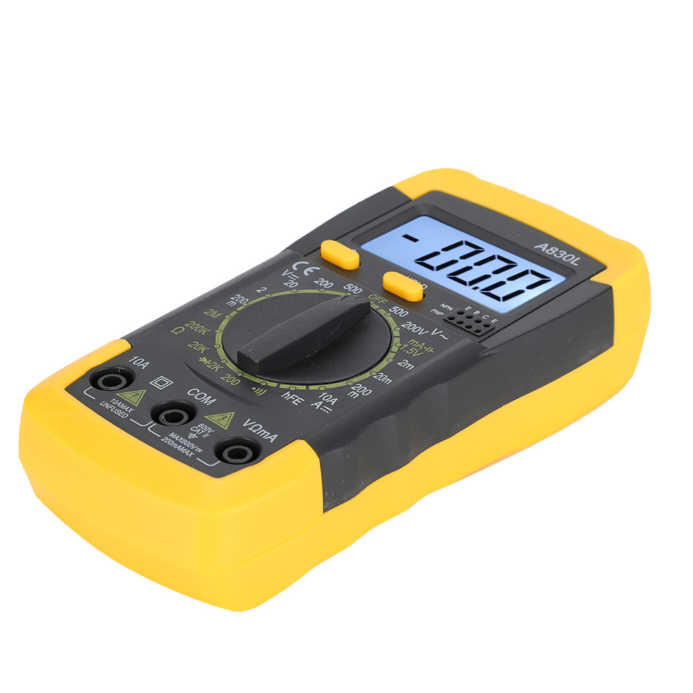 Multimètre Numérique Portable Multifonctionnel À Écran Lcd, Détecteur De Tension Et De Courant Ac/dc, Jaune Et Noir.