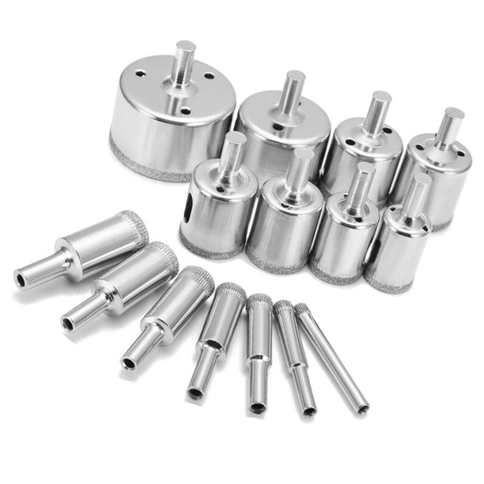Kit De 15 Forets Diamantés Pour Perçage Rapide Et Précis Du Verre, Marbre, Granit, Pierre Et Céramique (315 G).