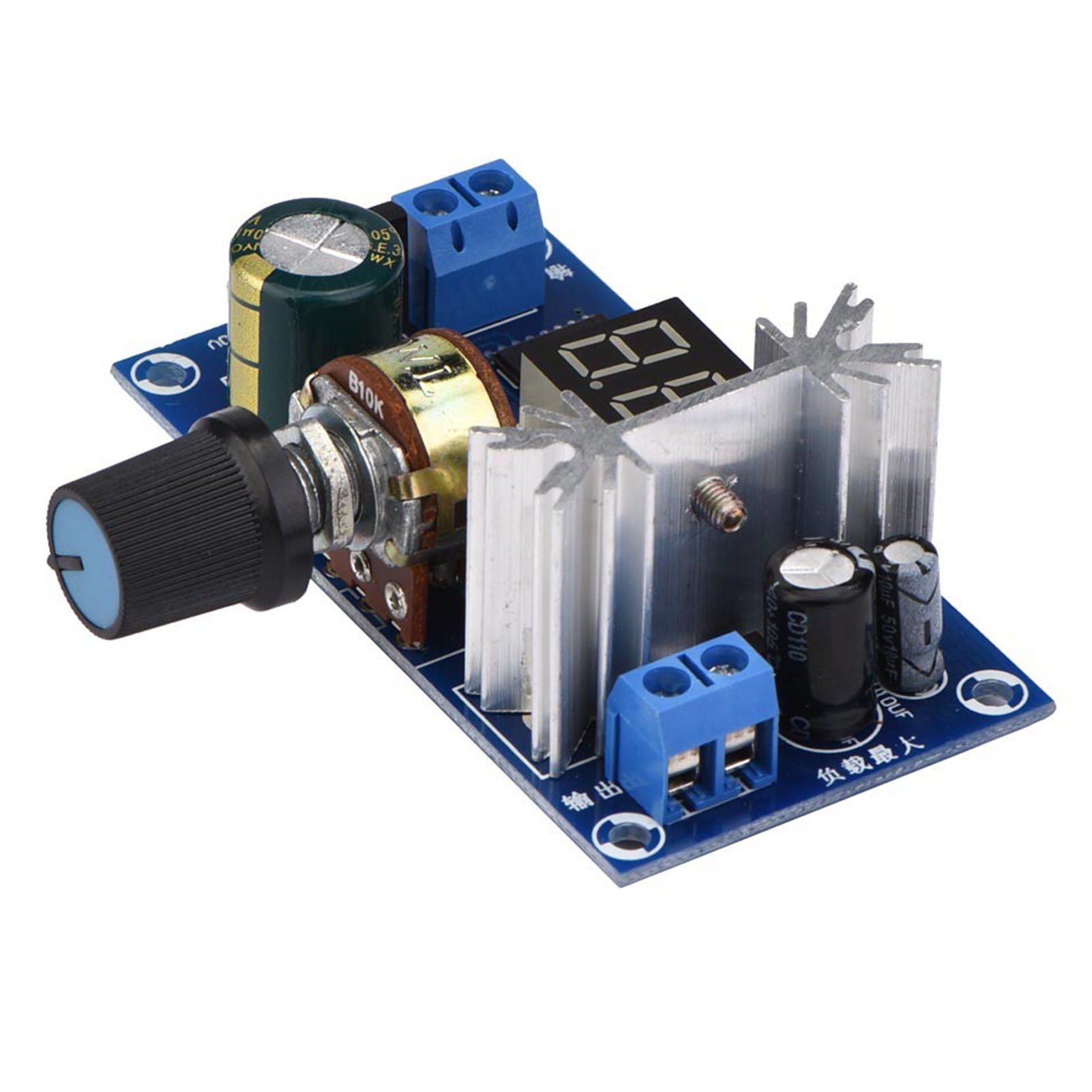 Carte D'Alimentation À Régulateur De Tension Ajustable Lm317 Avec Affichage Numérique De La Tension