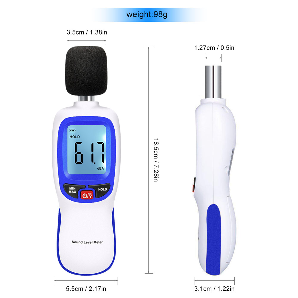 Sonomètre Ejoyous, Sonomètre Numérique Portable Pour La Mesure Du Bruit Audio (30-130 Dba), Ma