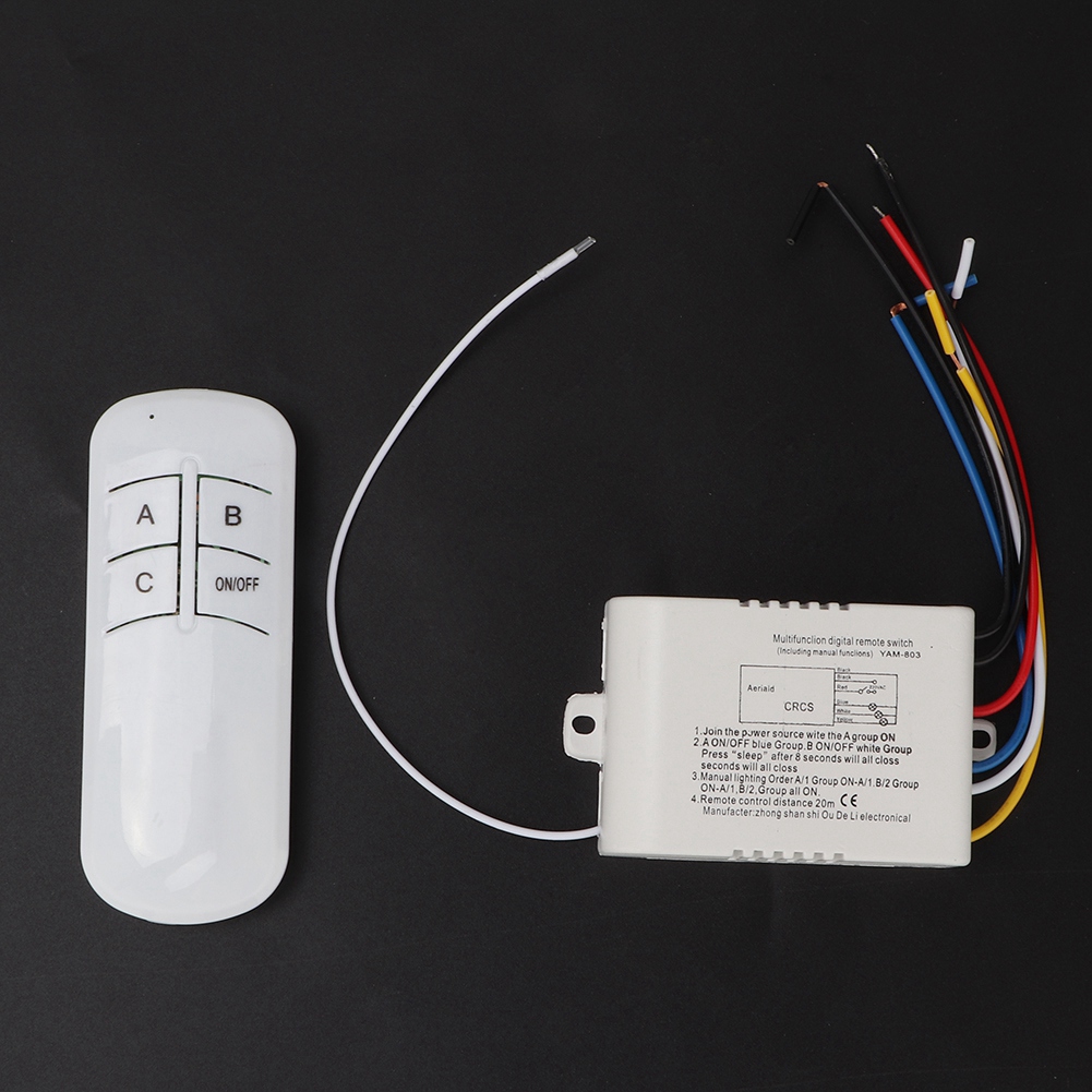 Interrupteur À Distance Sans Fil Numérique 220 V Avec Récepteur Et Émetteur Pour Éclairage Mural À 3 Positions (marche/arrêt).