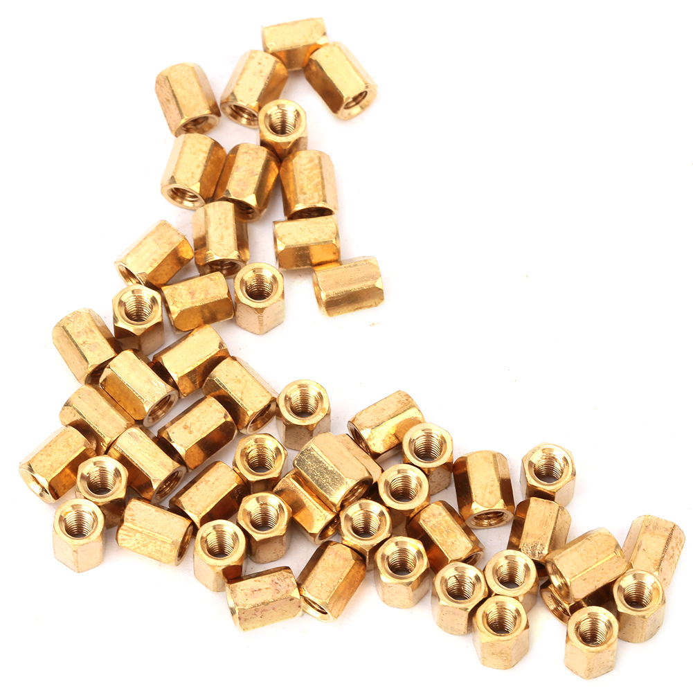 50 Entretoises Hexagonales Creuses Double Passage En Laiton M36 Mm Pour Circuits Imprimés