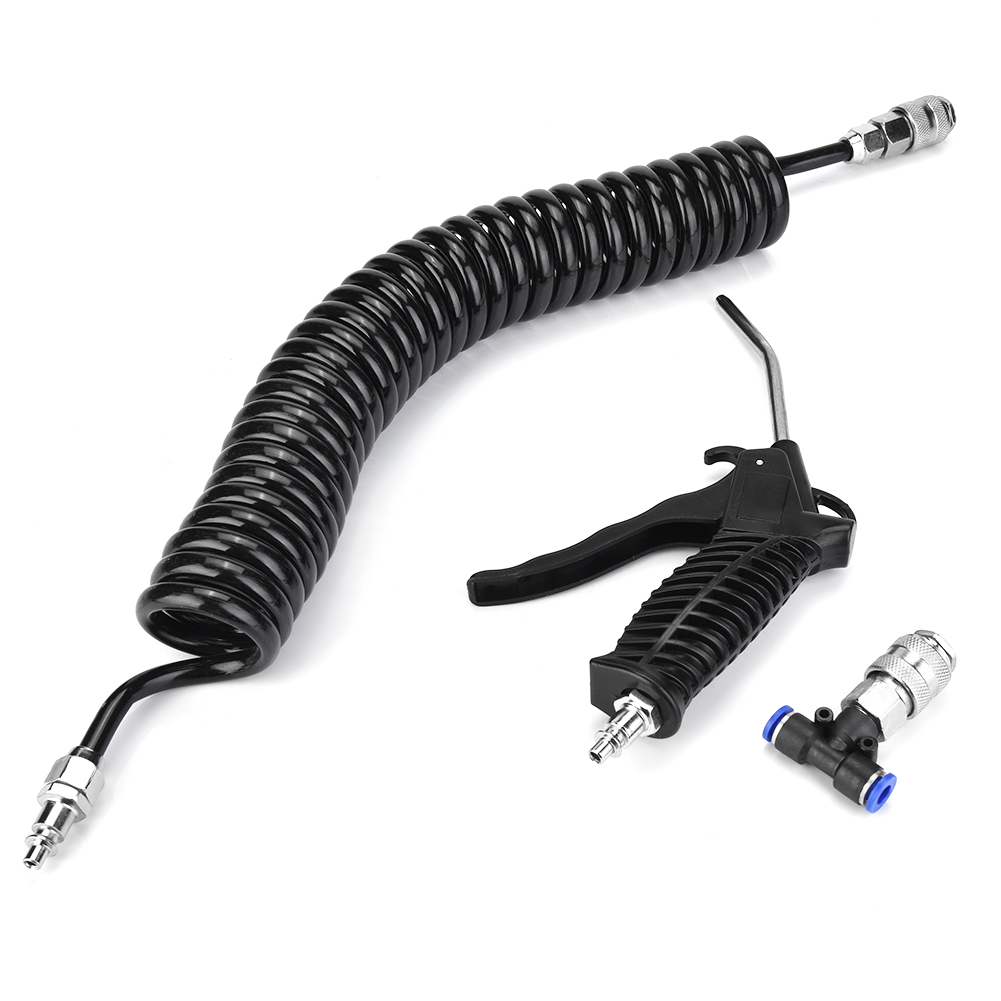 Pistolet À Air Comprimé Noir, Kit De Soufflage Pneumatique Avec Petit Raccord Ue Et Tuyau En Pu