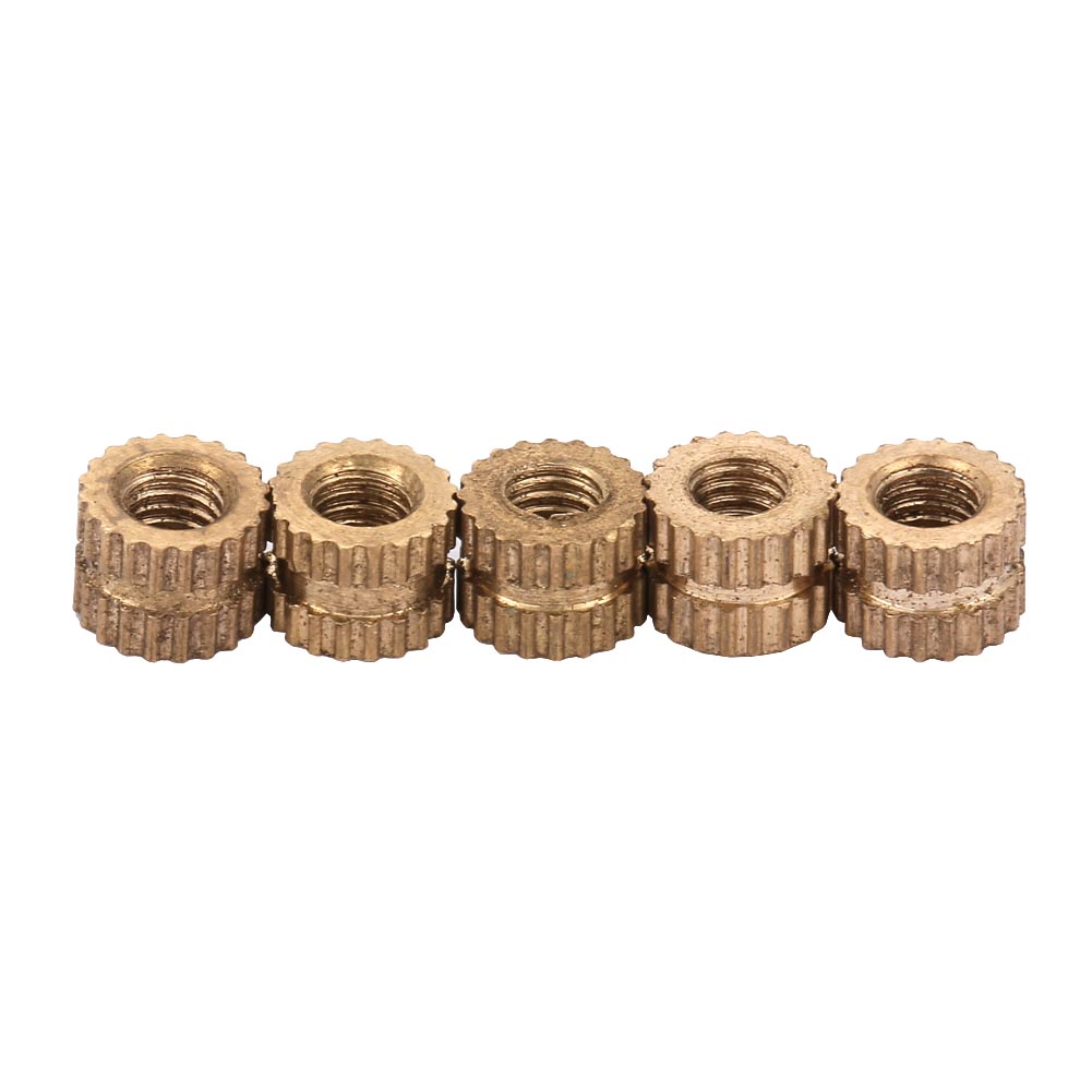 50 Écrous Cylindriques Moletés En Laiton M3, Moulés Avec Insert (m355,3)