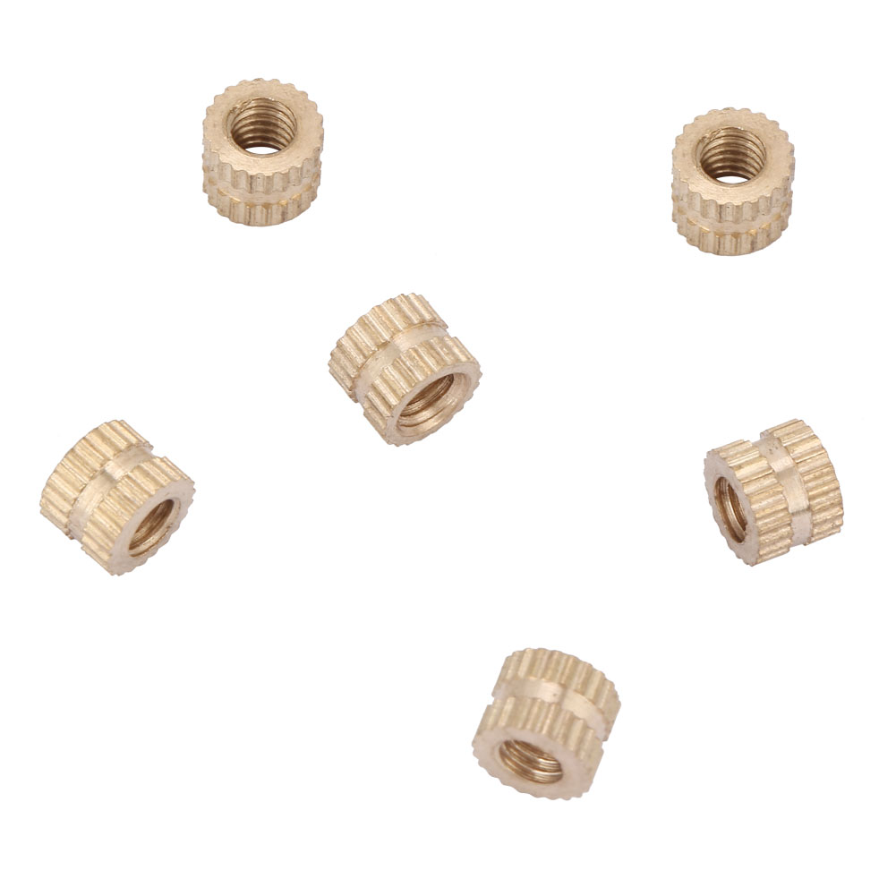 Écrous Cylindriques Moletés En Laiton M4, Moulés Avec Insert (m466,3 30 Pièces)