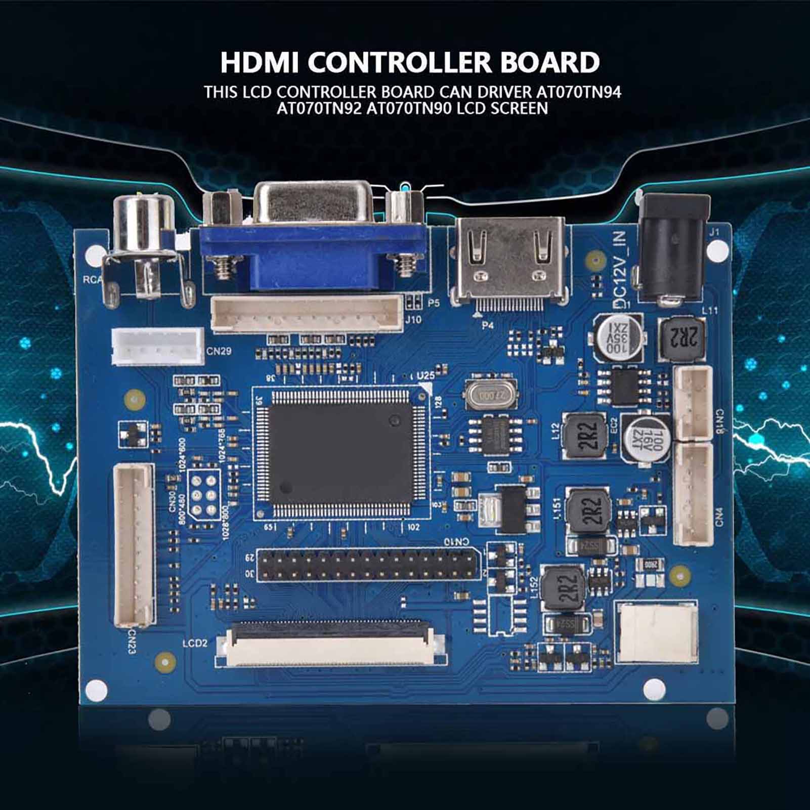 Carte Contrôleur Lcd Hdmi + Vga Av At070tn92 At070tn90 At070tn94 50 Broches 800 X 480