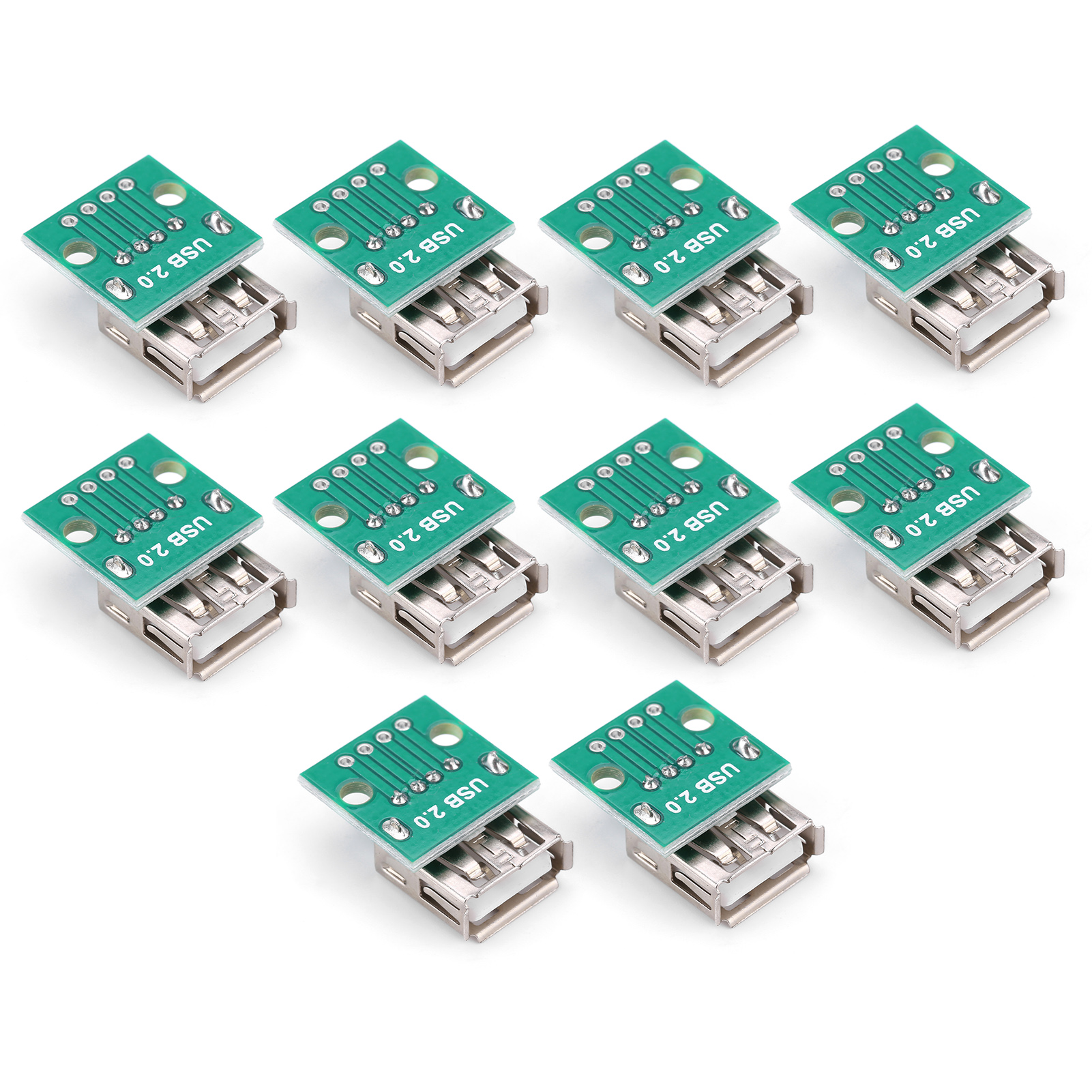 Lot De 10 Connecteurs Usb Type A Femelles, Pas De 2,54 Mm, Boîtier Dip