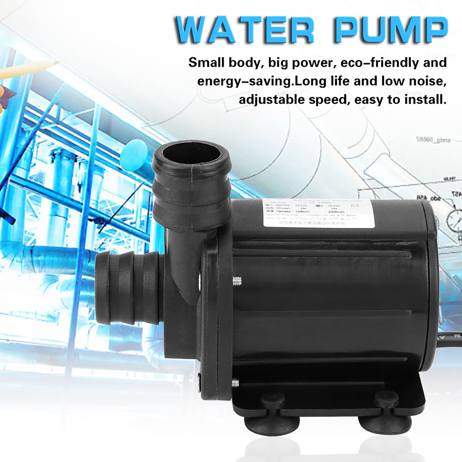 Mini Pompe À Eau De Surpression Sans Balais À Vitesse Réglable 12v -40℃ 100℃