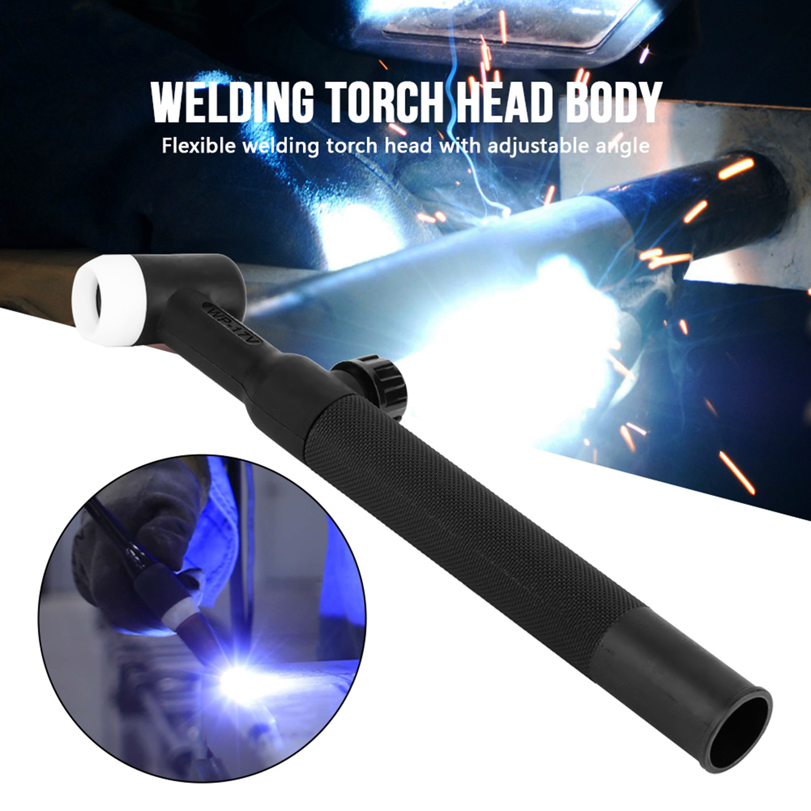 Torche De Soudage Tig Wp-17v Avec Tête Flexible Et Valve, Refroidie Par Air, Accessoire De Soudage Tig