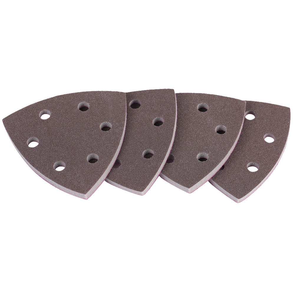 4 Disques De Papier De Verre Triangulaires À 6 Trous Pour Ponçage Et Polissage (grain 300-400)