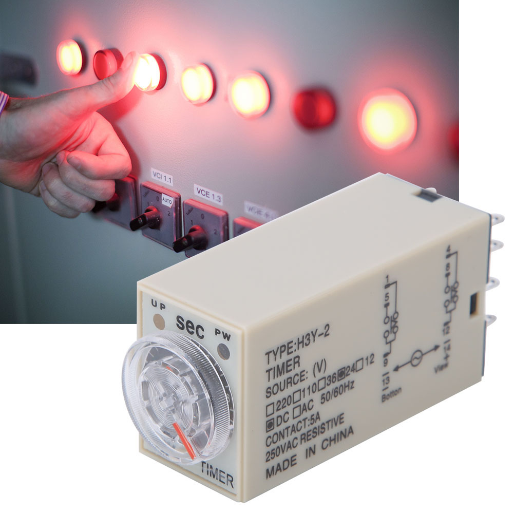 Relais Temporisé H3y-2 8 Broches Réglable Haute Précision Pour Appareils Électroménagers Et Fournitures Électriques 0-10 S 24 V Cc