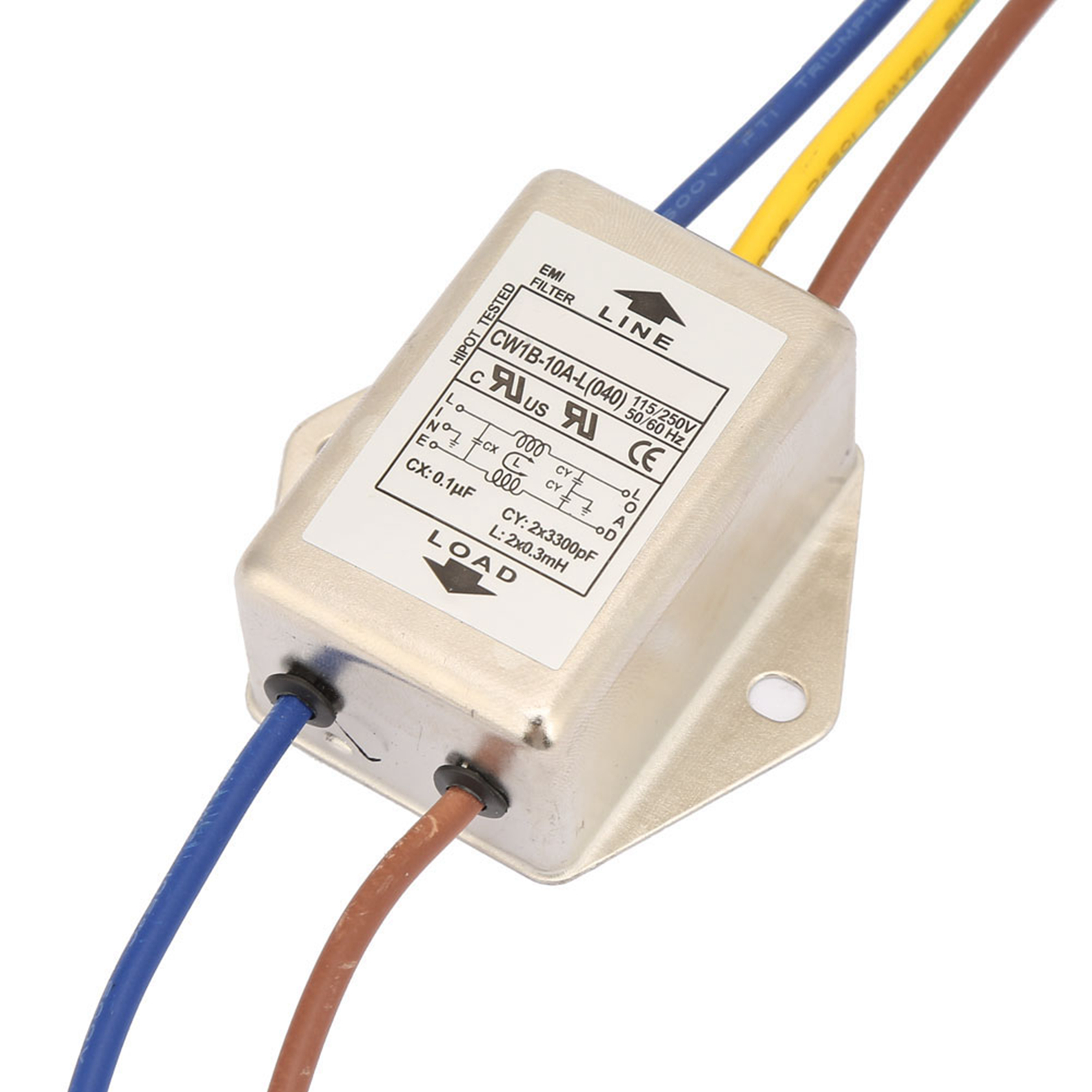 Filtre Monophasé Cw1b-10a L(040) Pour Alimentation Emi 125/250 V