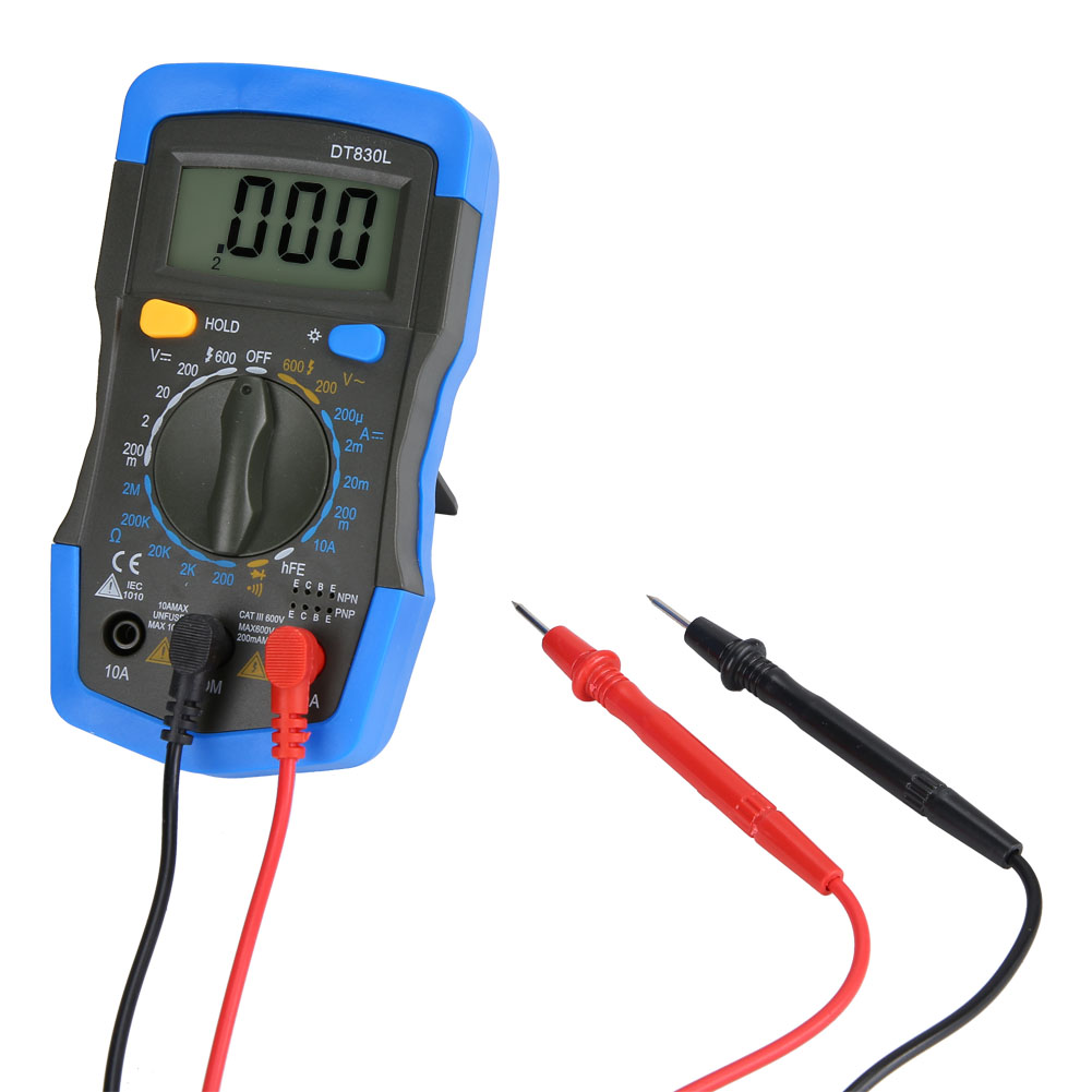 Multimètre Numérique Portable Lcd Miniature Pour Mesure De Tension Et De Courant Continus Et Alternatifs (dt830l)