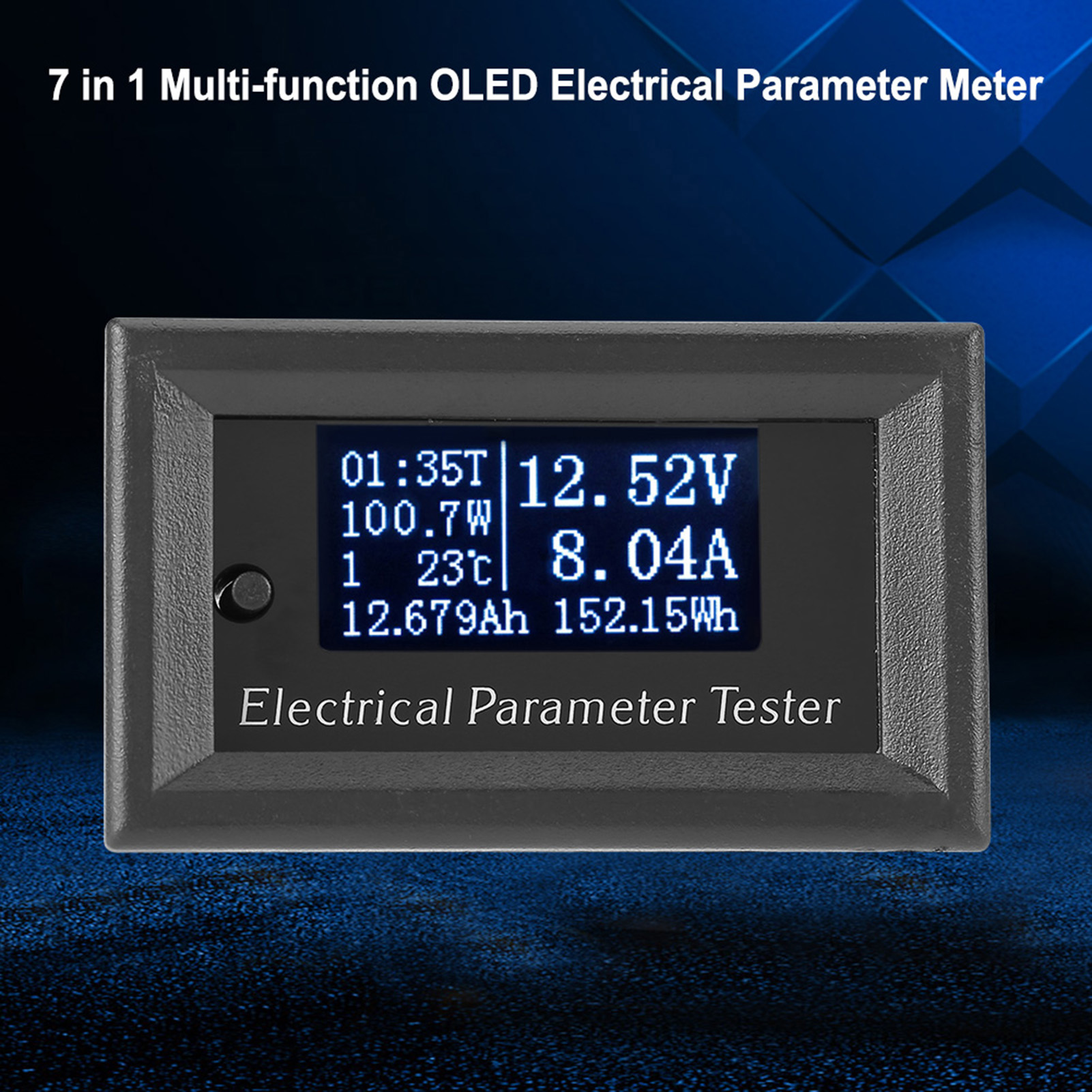 Testeur De Paramètres Électriques Oled 7 En 1 : Tension, Intensité, Courant, Puissance Et Énergie (33 V/10 A, Blanc)