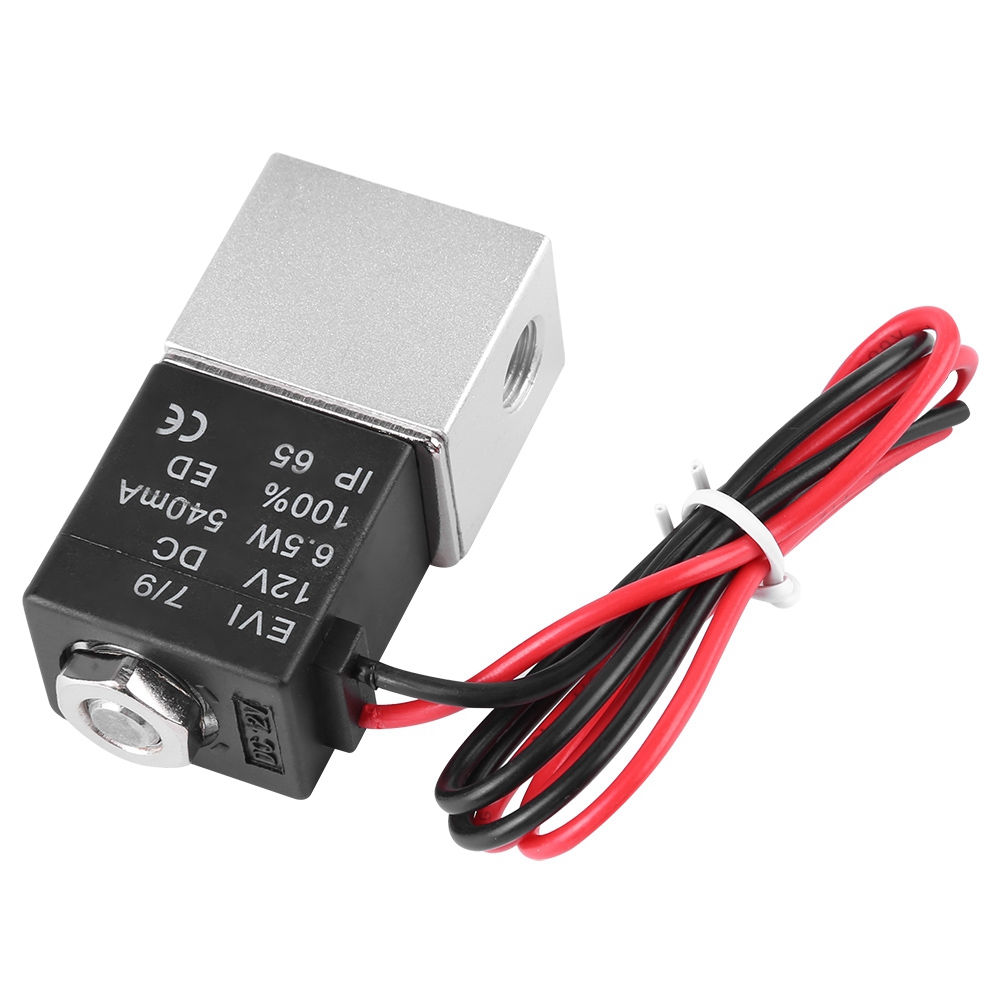 Électrovanne Pneumatique 12 V Cc 1/8" À 2 Voies Normalement Fermée En Aluminium