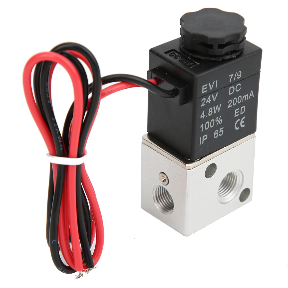 Électrovanne À Action Directe Pour Eau, Air Et Huile, 2 Positions, 3 Voies, Corps En Alliage D'Aluminium, G1/8 Po (dc24v)
