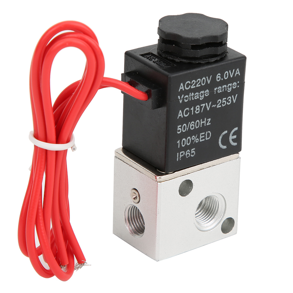 Électrovanne À Action Directe Pour Eau, Air Et Huile, 2 Positions, 3 Voies, Corps En Alliage D'Aluminium, G1/8 Po (220 V Ca)