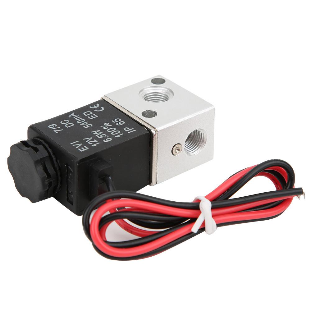 Électrovanne À Action Directe Pour Eau, Air Et Huile, 2 Positions, 3 Voies, Corps En Alliage D'Aluminium, G1/8 Po (dc12v)