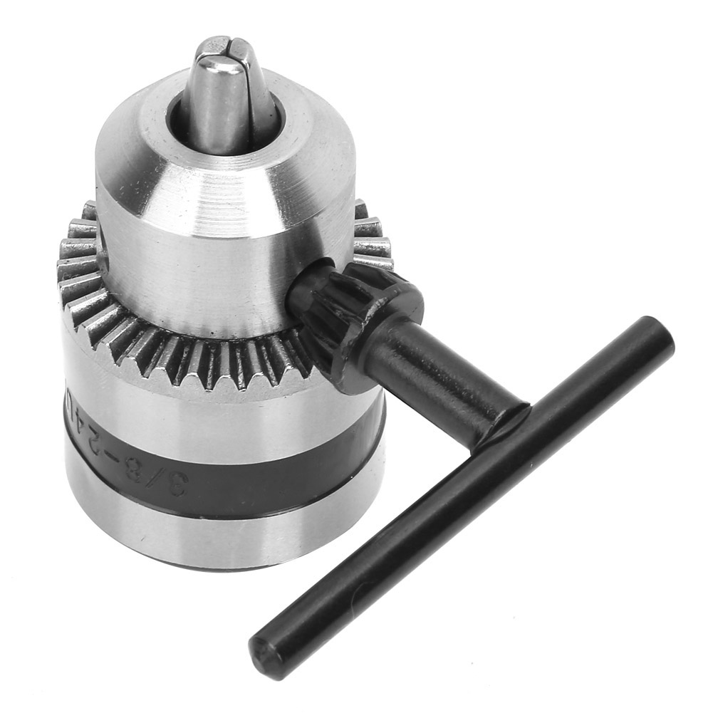 Mandrin De Perceuse À Clé Légère 1,5-10 Mm 3/8-24unf + Tête Hexagonale 1/4 + Rallonge Filetée 3/8