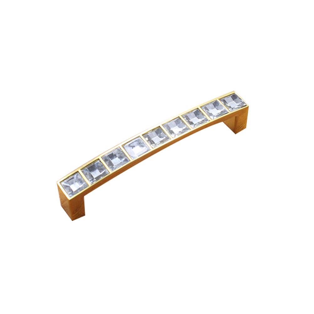 Poignée De Porte, Tiroir, Placard, Armoire Ou Meuble En Verre Cristal Brillant (doré, 96 Mm)