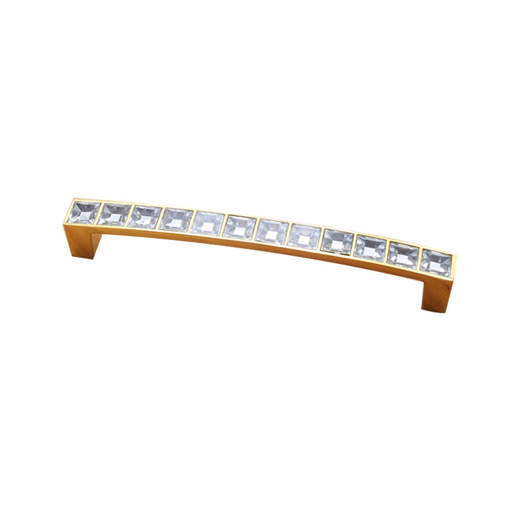 Poignée De Porte, Tiroir, Placard, Armoire Ou Meuble En Verre Cristal Brillant (doré, 128 Mm)