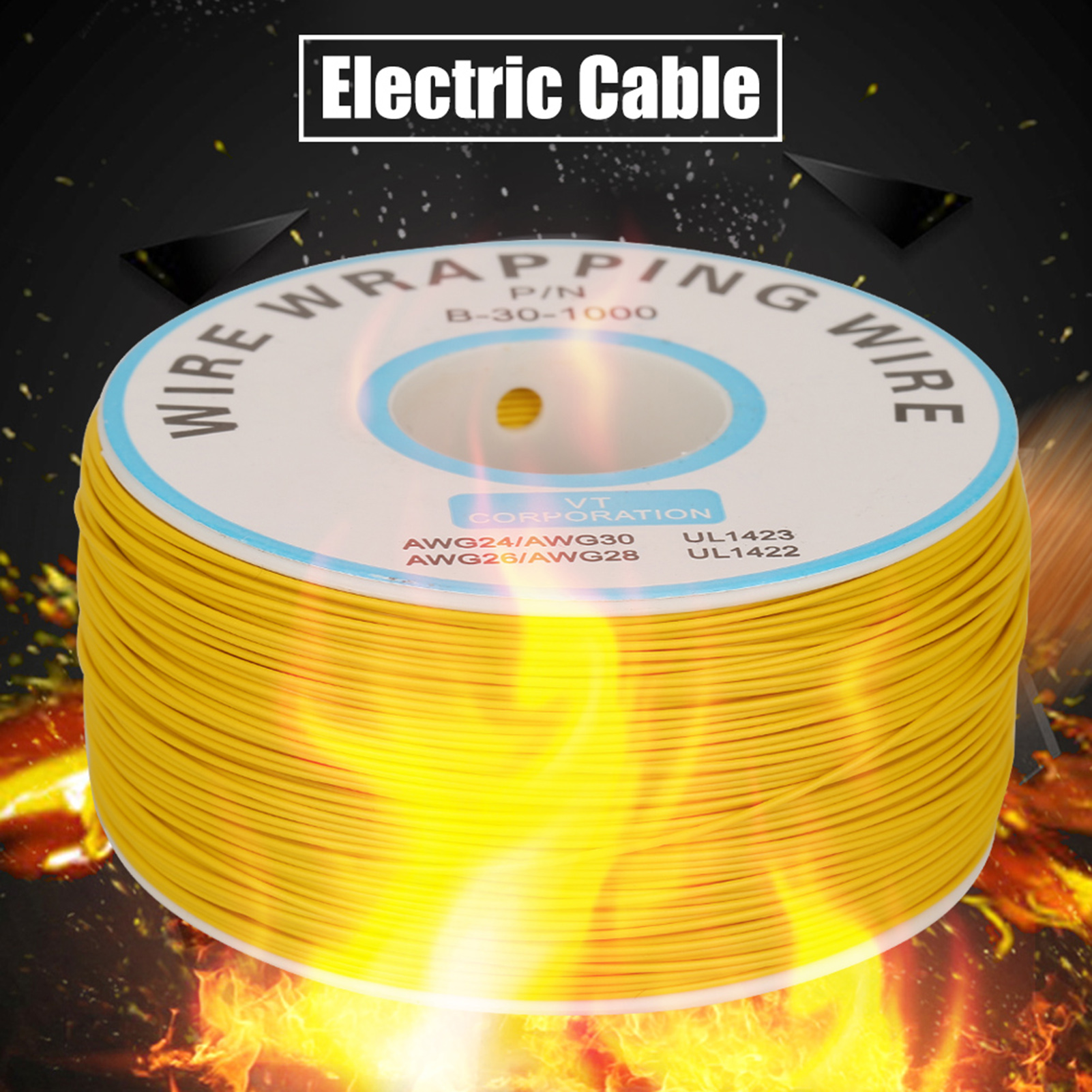 1 Rouleau De Fil De Cuivre Monobrin 30awg, Diamètre Du Noyau 0,25 Mm (jaune)