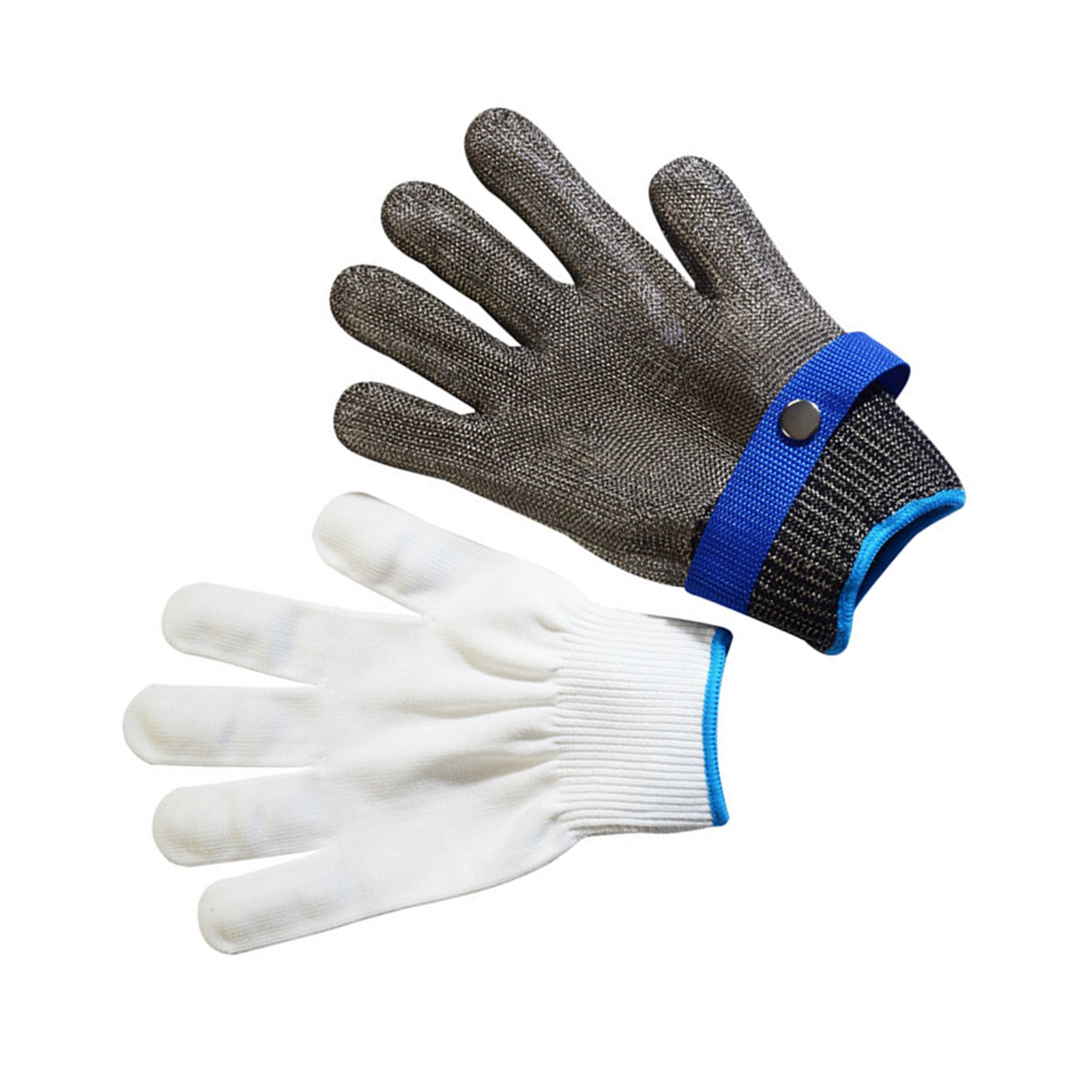 Lot De 2 Gants De Travail Anti-coupures Et Anti-rayures, Avec Boucle Ajustable, Pour La Protection Des Mains. Longueur : 22,5 Cm / 8,9 Po. Gris.
