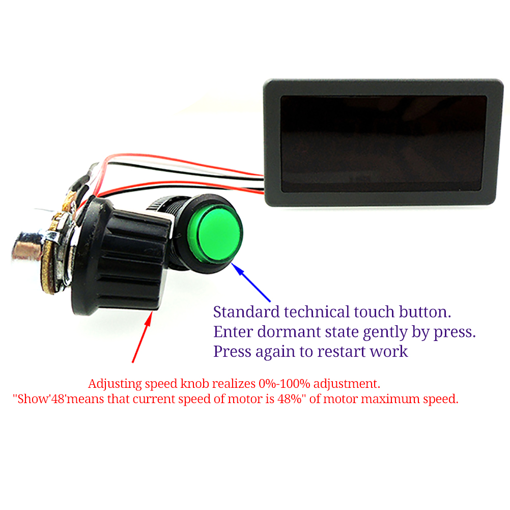 Contrôleur De Vitesse Pour Moteur Cc Avec Affichage Numérique Led 6v-30v Et Interrupteur De Contrôle De Vitesse Progressif Pwm