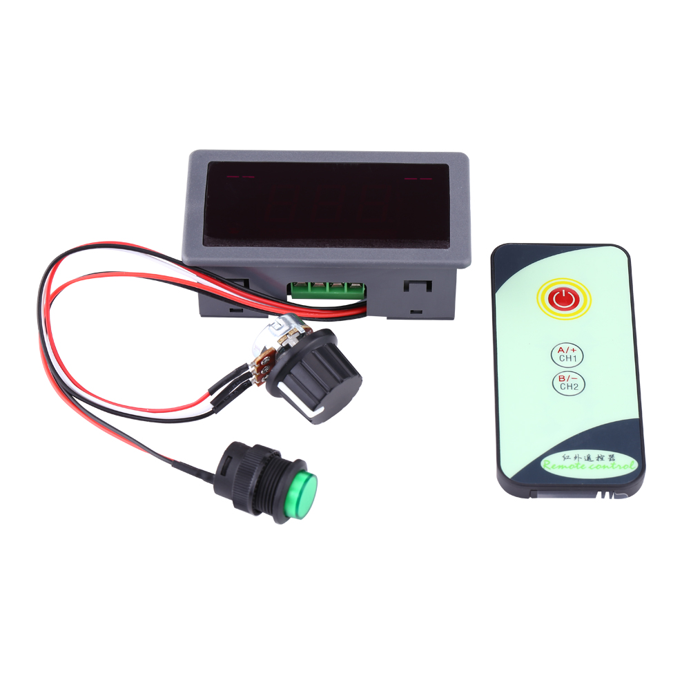 Régulateur De Vitesse Pour Moteur Cc Pwm 6v 12v 24v Avec Affichage Numérique Et Télécommande Infrarouge