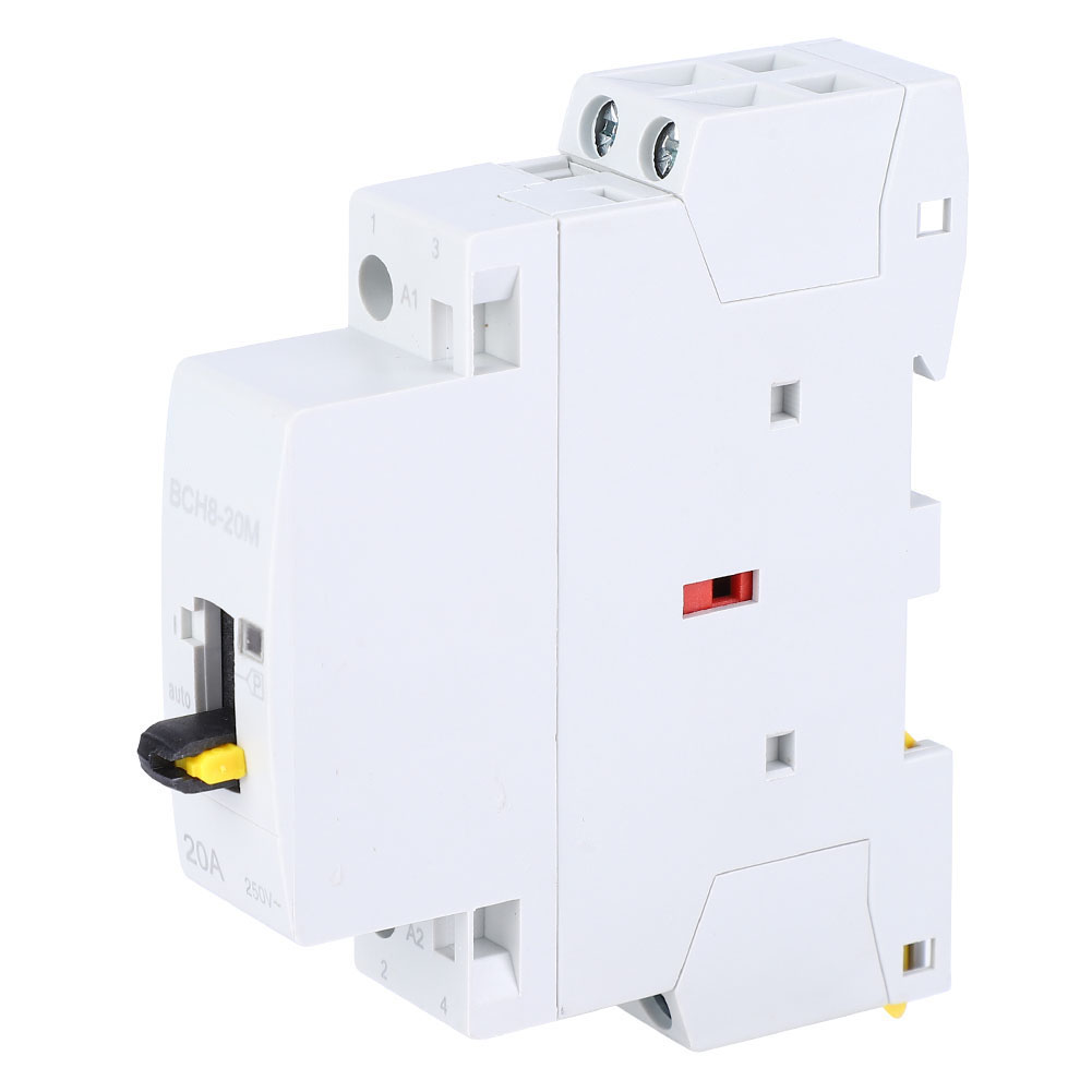 Contacteur Ca Domestique 2p20a Avec Fonction De Commande Manuelle Pour Installation Électrique De Bâtiment 230v (2nc)