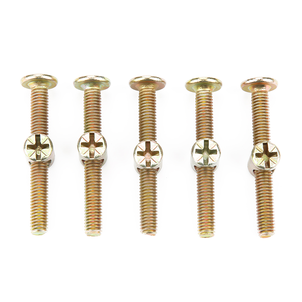 Lot De 10 Boulons À Tête Cylindrique M6 En Acier Au Carbone De 50 Mm Pour Meubles, Avec Écrous Cylindriques De 6 Mm.