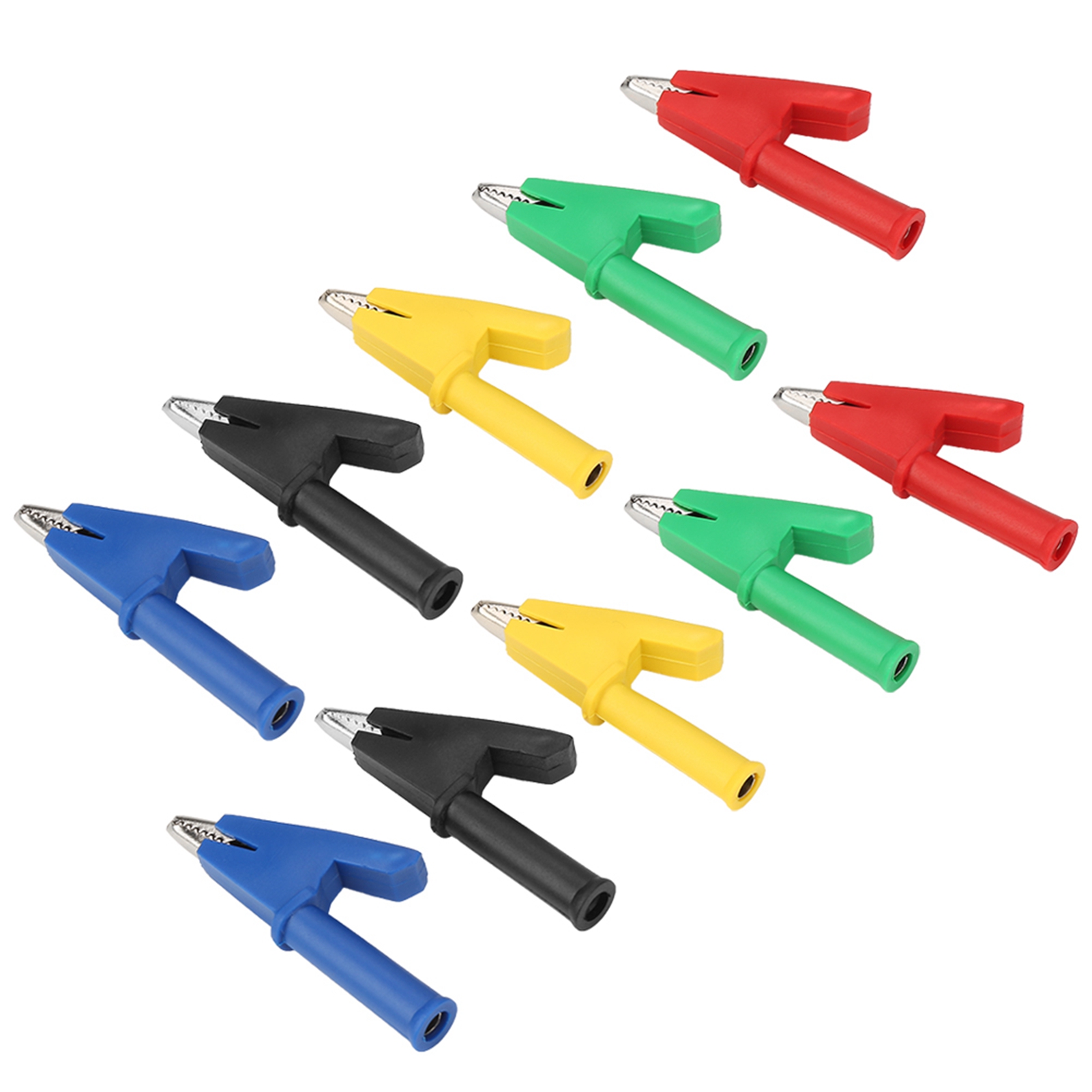 Lot De 10 Pinces Crocodiles De Sécurité P2002 20a, 5 Couleurs, 4 Mm, Pour Multimètre 380 V