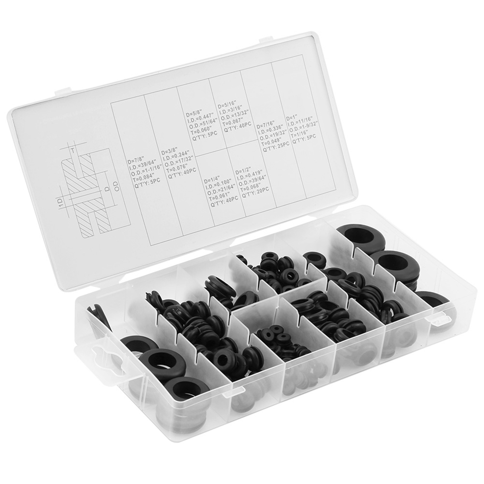 Assortiment De 180 Rondelles Et Œillets En Plastique Souple Pour Joints Électriques