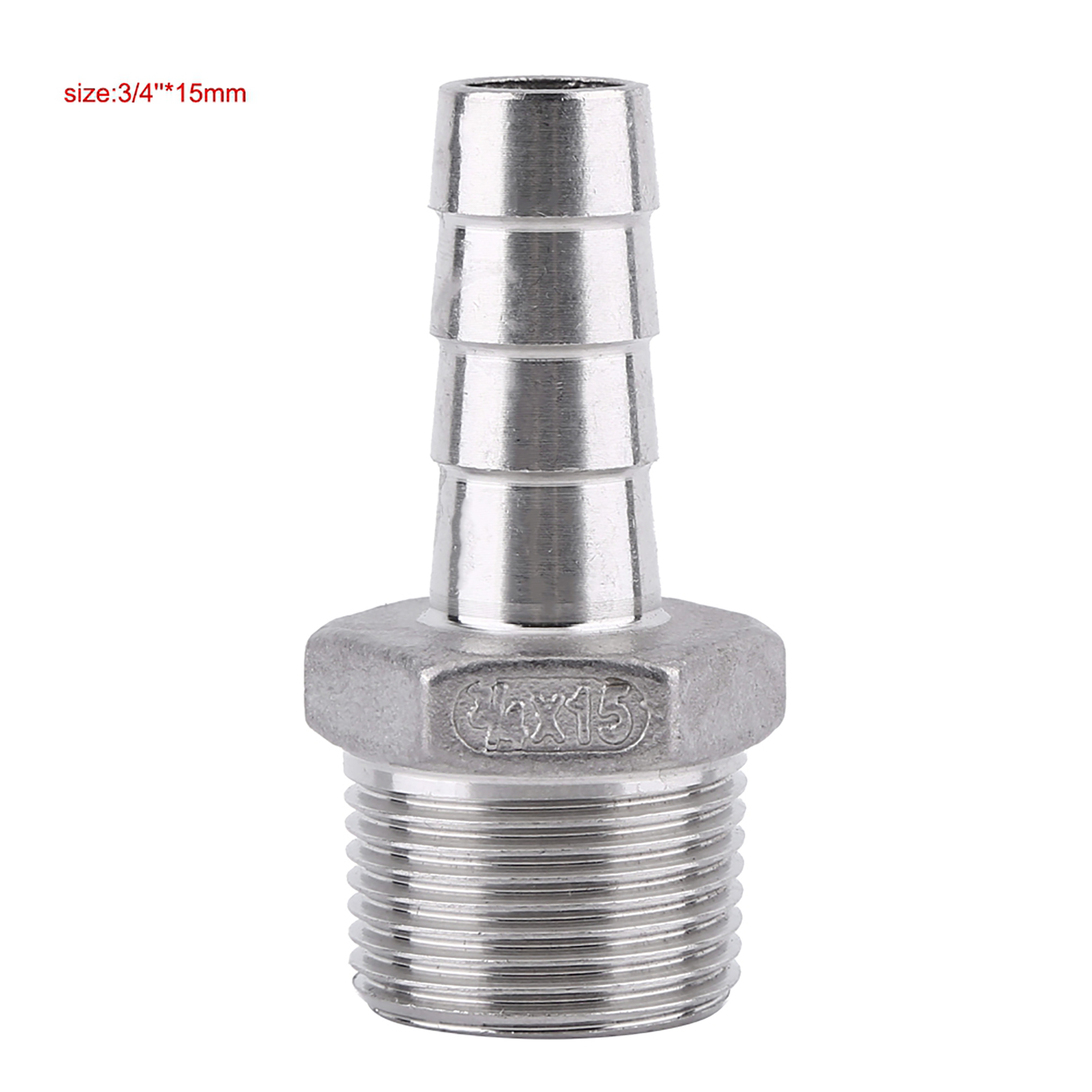 Raccord De Tuyau Mâle En Acier Inoxydable, Embout Cannelé (3/4" X 15 Mm)