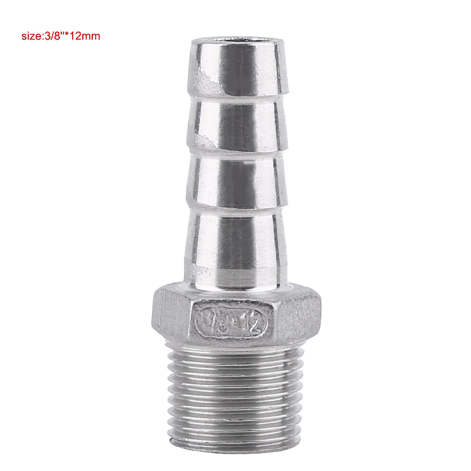 Raccord De Tuyau Mâle En Acier Inoxydable À Embout Cannelé Pour Liquide (3/8" X 12 Mm)