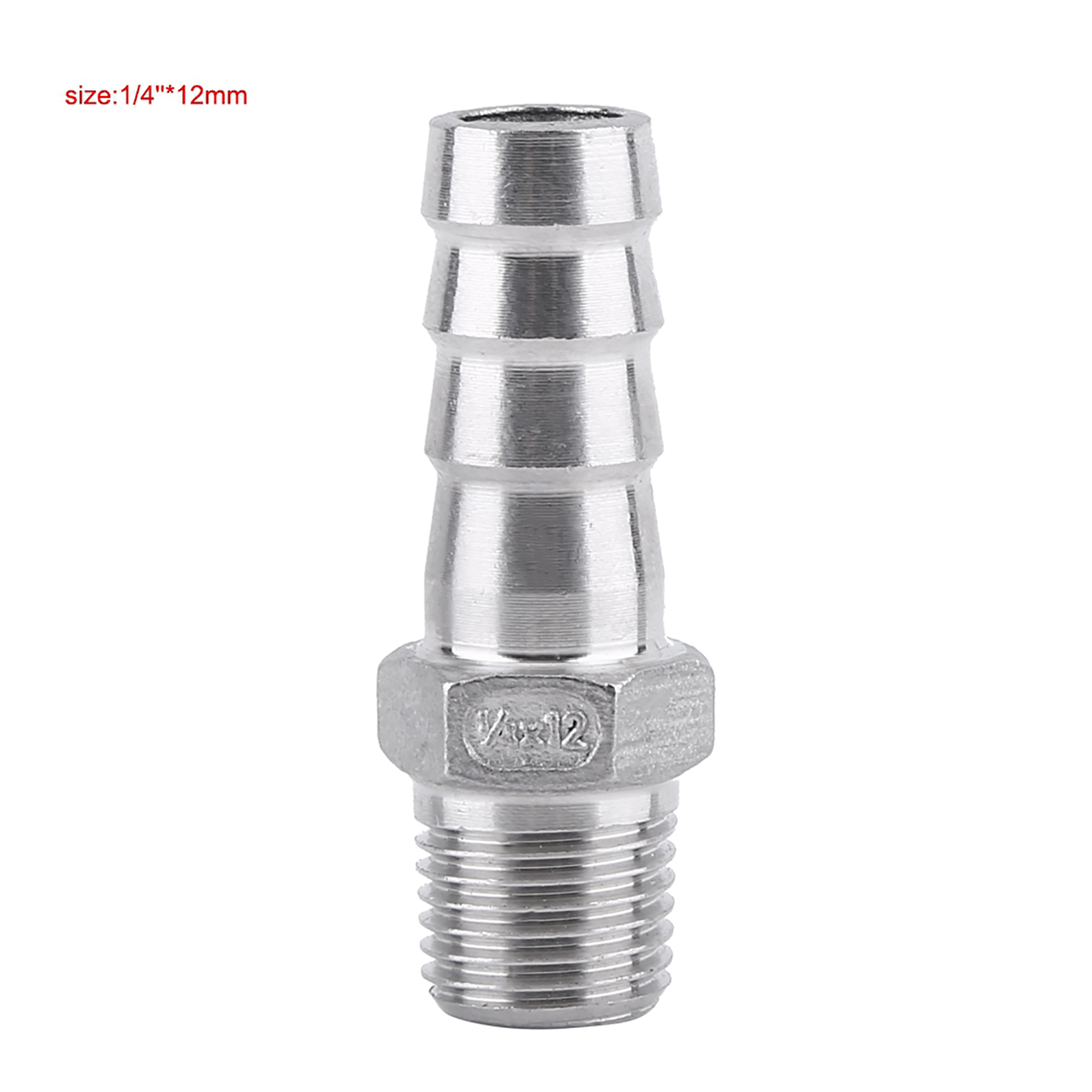 Raccord De Tuyau Mâle En Acier Inoxydable Avec Embout Cannelé (1/4" X 12 Mm)