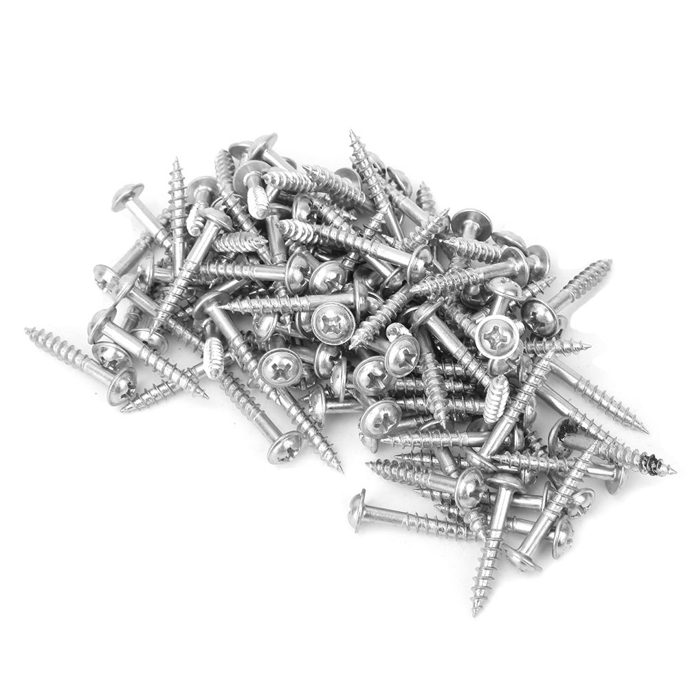 Jeu De 100 Vis Autotaraudeuses Obliques M4-25 Mm Zinguées Pour Outils Mécaniques Et Électroniques