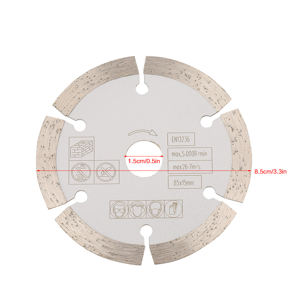 Disque De Coupe Diamanté Circulaire 85 Mm X 15 Mm Pour Outil Rotatif De Travail Du Bois