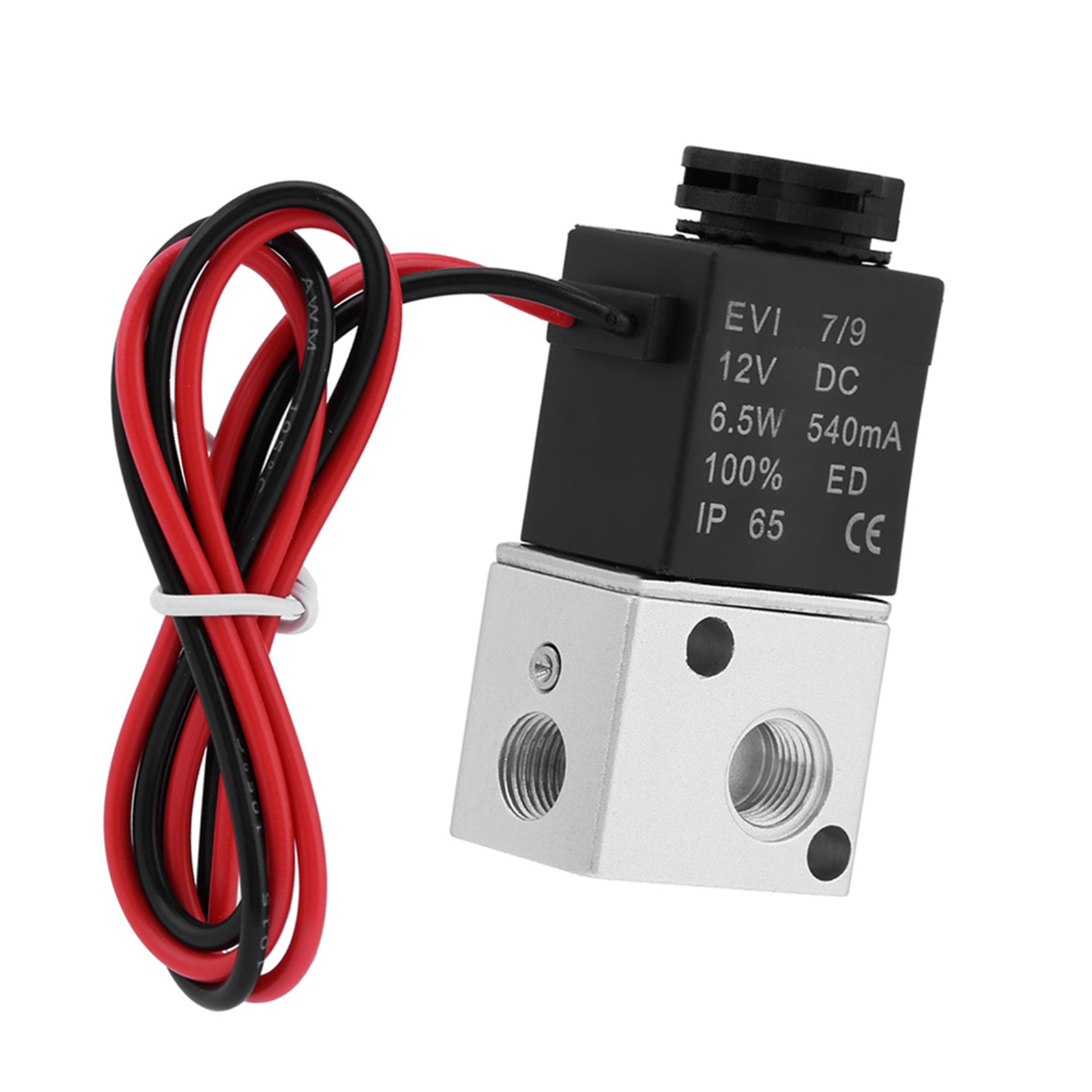 3v1-06 Électrovanne Pneumatique 3 Voies 2 Positions 1/8" Bsp Normalement Fermée (12 V Cc)