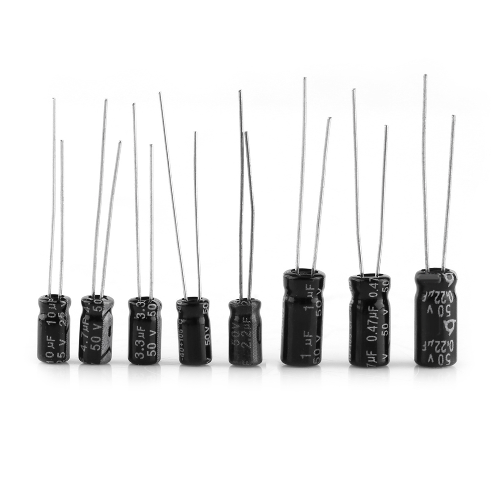 Kit De 500 Condensateurs Électrolytiques En Aluminium, Assortiment De 24 Valeurs, 10 V À 50 V, De 0,1 Μf À 1000 Μf