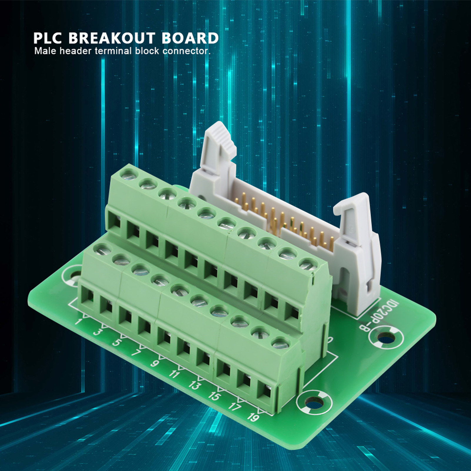 Connecteur Mâle 20 Broches Idc20p Pour Interface Plc Avec Support