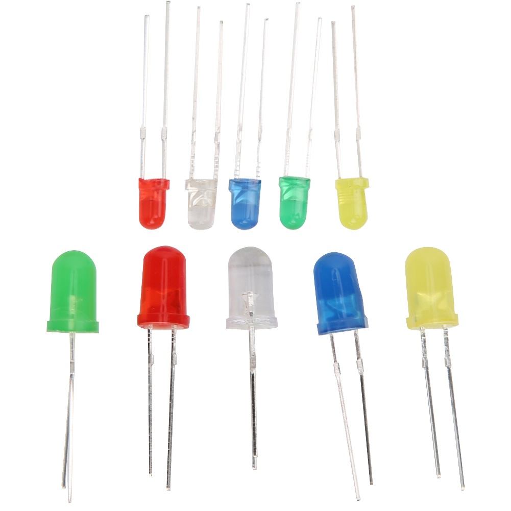 Kit De 300 Diodes Électroluminescentes (led) De 3 Et 5 Mm, Jaunes, Vertes, Bleues, Rouges Et Blanches.