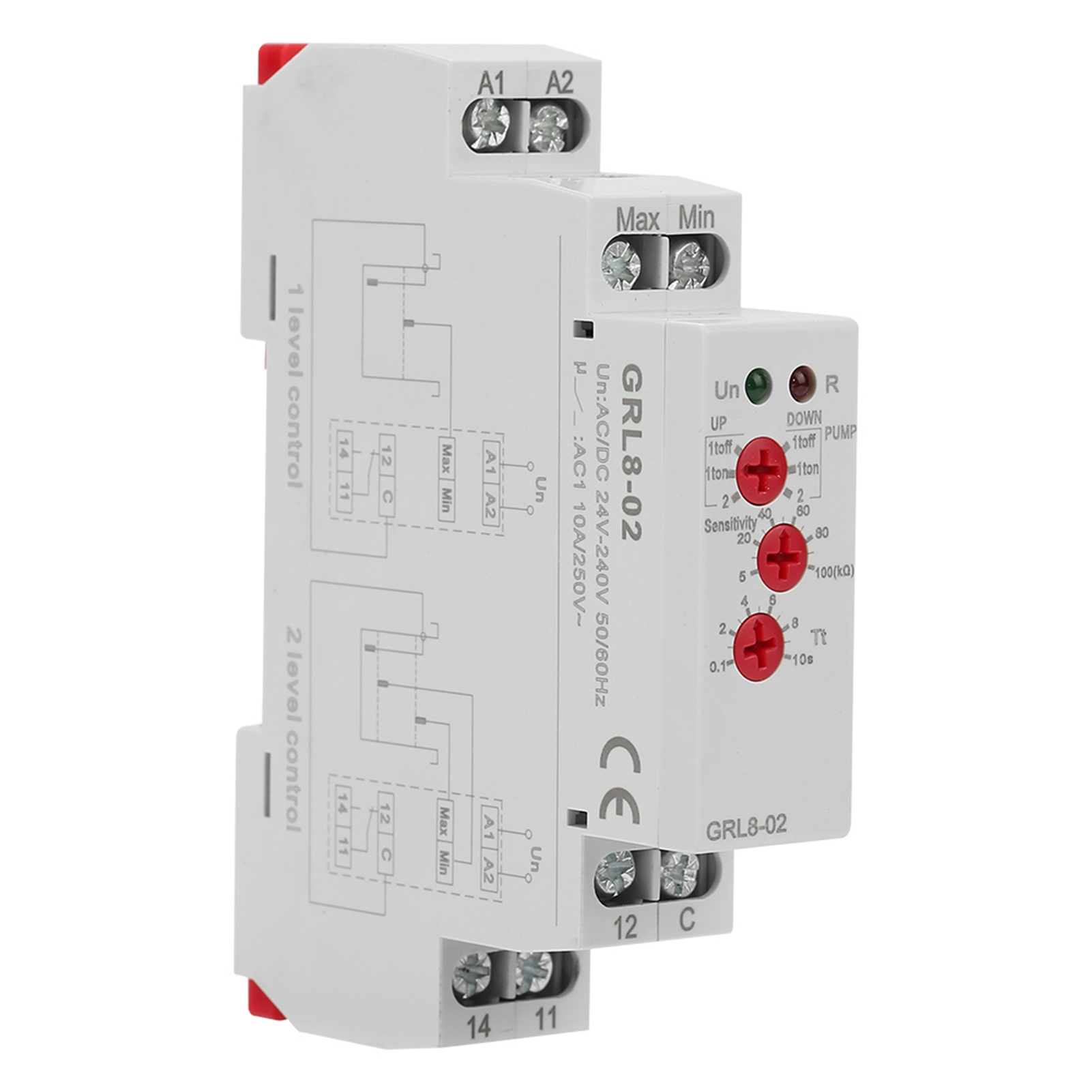 Relais De Contrôle De Niveau De Liquide Grl8-02, Contrôleur De Niveau D'Eau 10 A Ac/dc 24 V-240 V