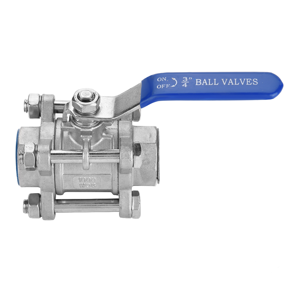 Vanne À Bille Femelle À Passage Intégral En Trois Parties, En Acier Inoxydable 304, Filetage Npt 3/4", 1000wog